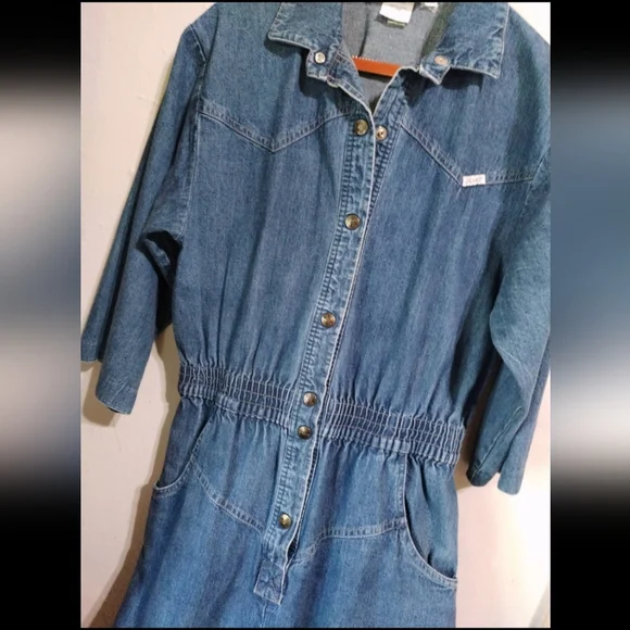 Vintage 80s 90sWomen's Jump suit denim jeans size Small / Medium - Picture 8 of 12